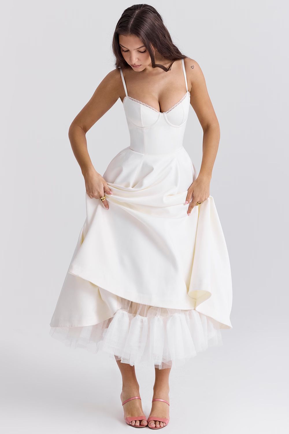 Minerva - Luxe spaghettibandjes prinsessenjurk