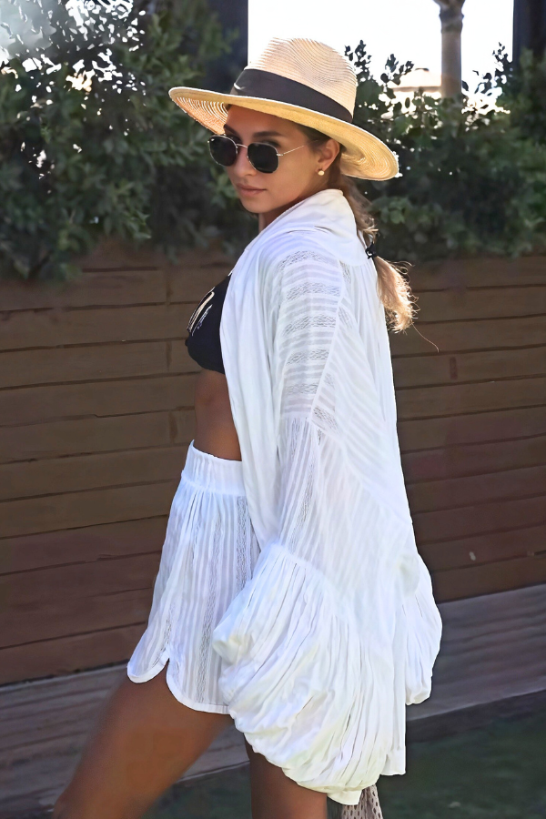 Zora - Elegante gewaden met pofmouwen en hoge taille shorts set