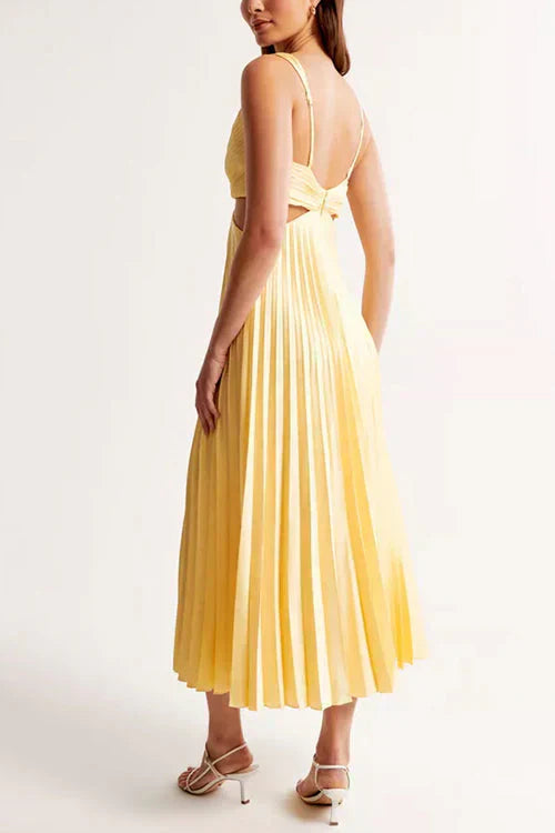 Rhiannon - Lange maxi-jurk met hoge taille en V-hals