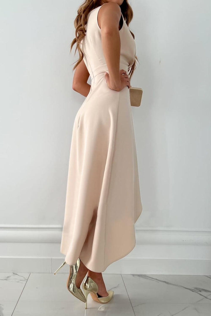 Lila – Chique wikkeljurk met V-hals en midi-hals