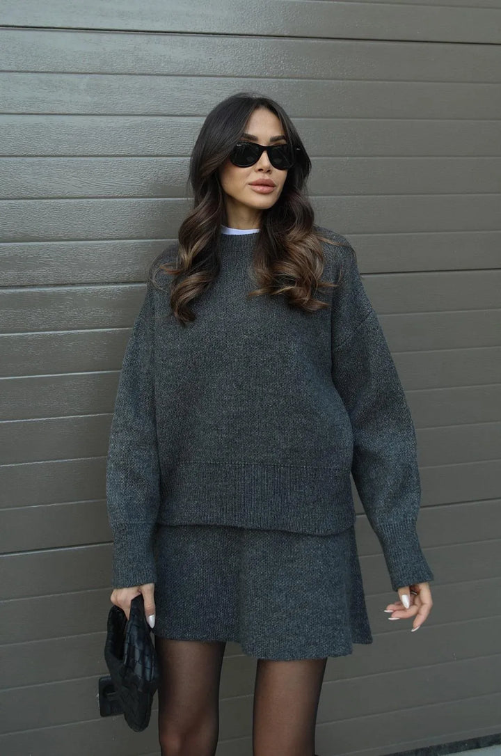 Carol - Knit Skirt Suit (Top + Skirt)