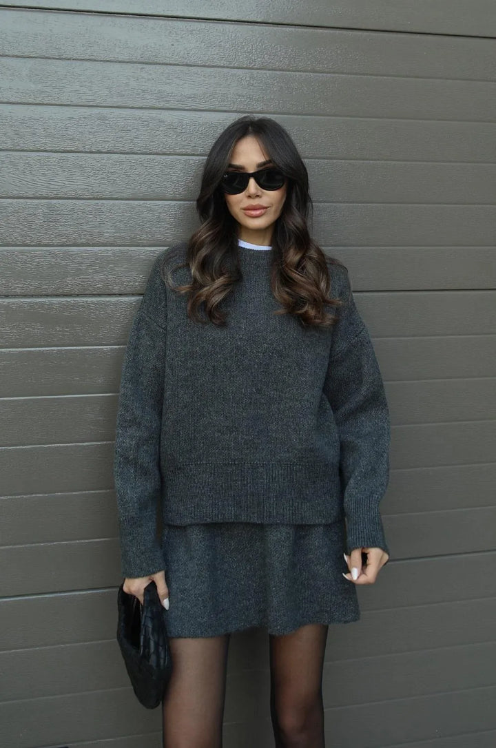 Carol - Knit Skirt Suit (Top + Skirt)