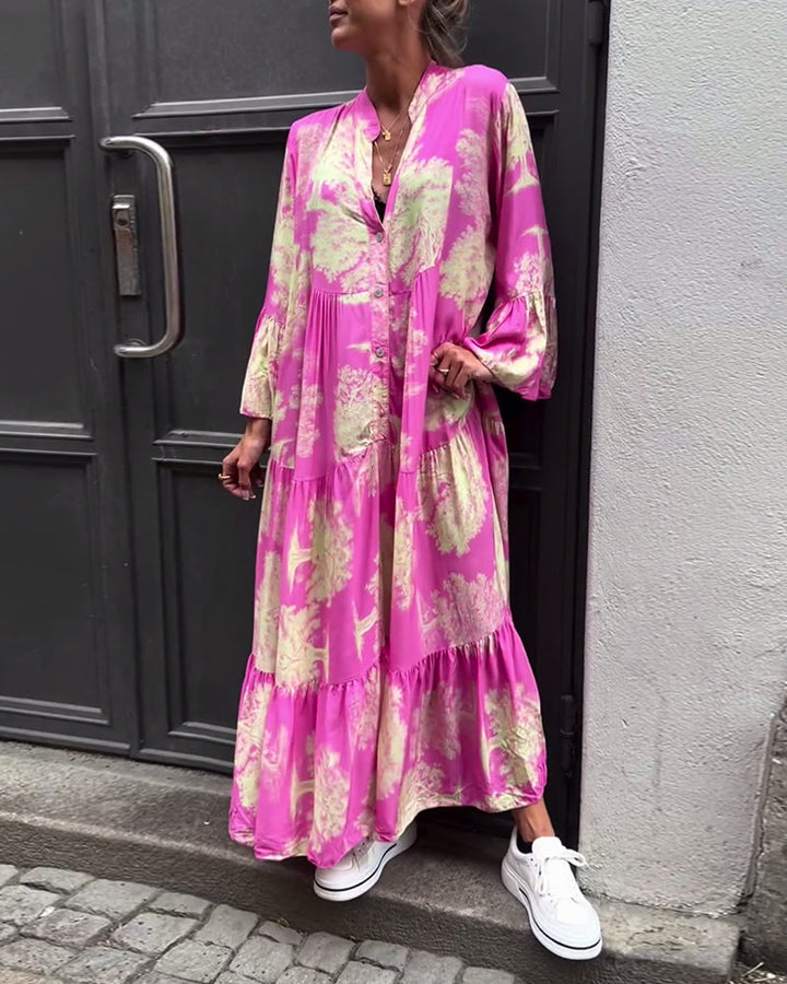Giavanna - Casual jurk met wijde mouwen en lange print
