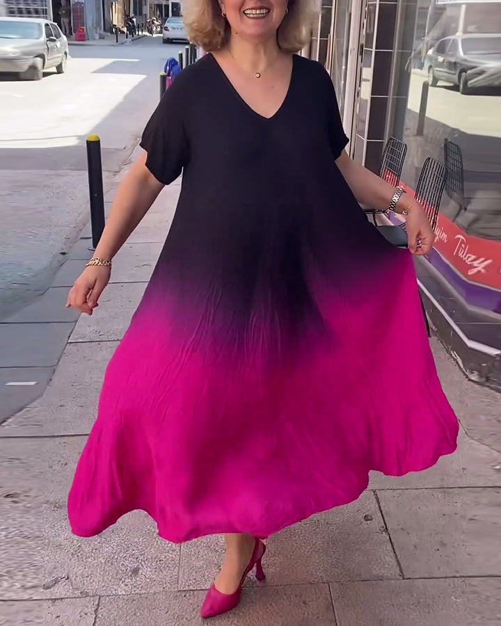 Joan - Zomerse maxi-jurk met kleurverloop