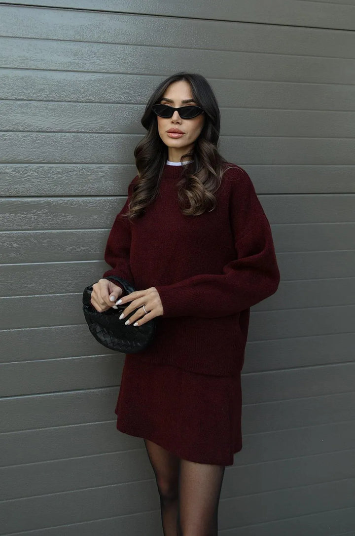 Carol - Knit Skirt Suit (Top + Skirt)