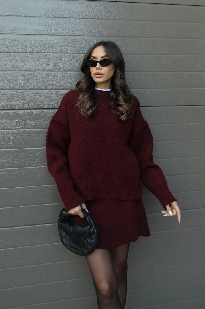 Carol - Knit Skirt Suit (Top + Skirt)
