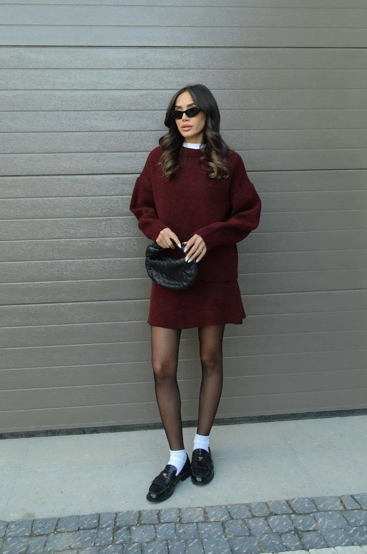 Carol - Knit Skirt Suit (Top + Skirt)