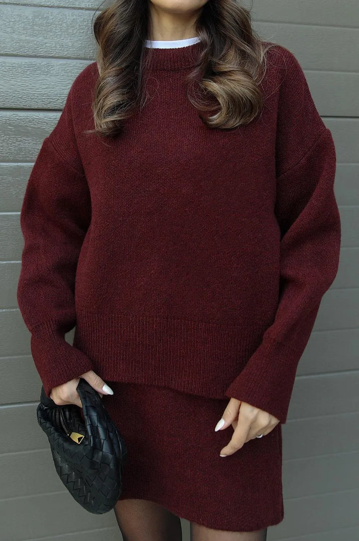 Carol - Knit Skirt Suit (Top + Skirt)