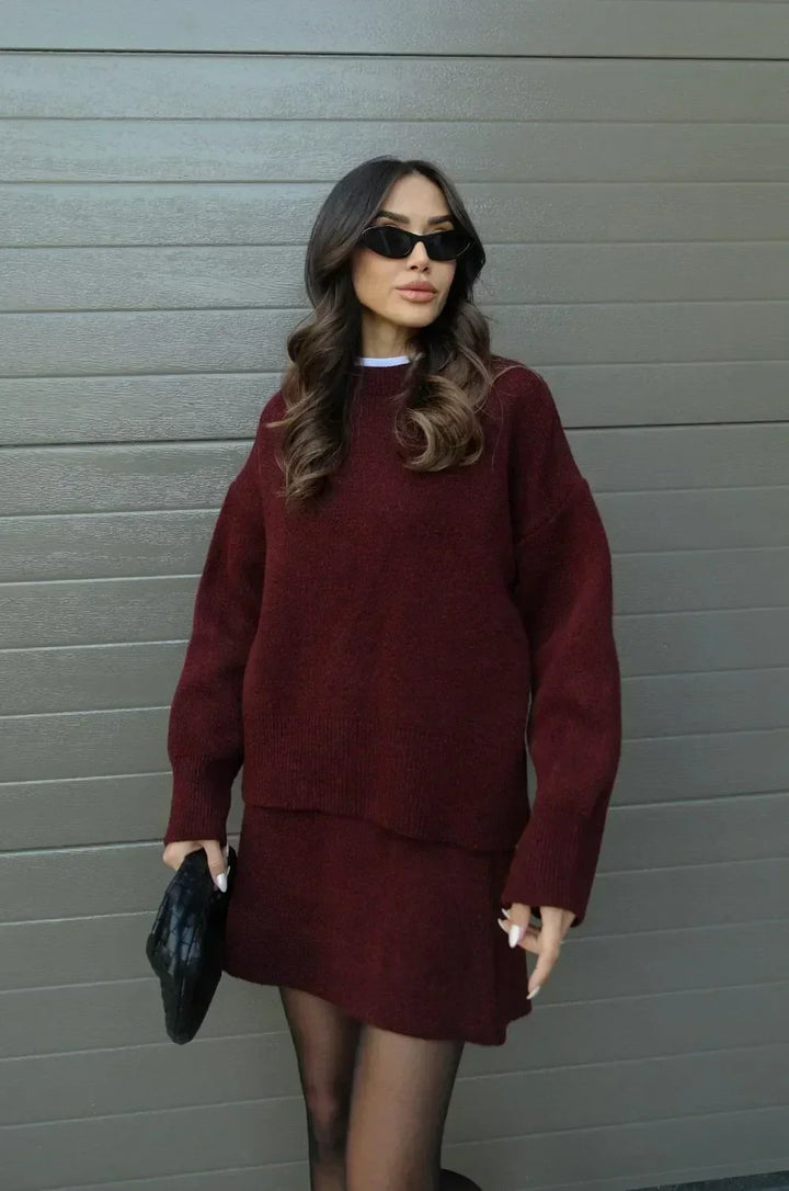 Carol - Knit Skirt Suit (Top + Skirt)