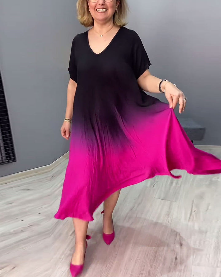 Joan - Zomerse maxi-jurk met kleurverloop