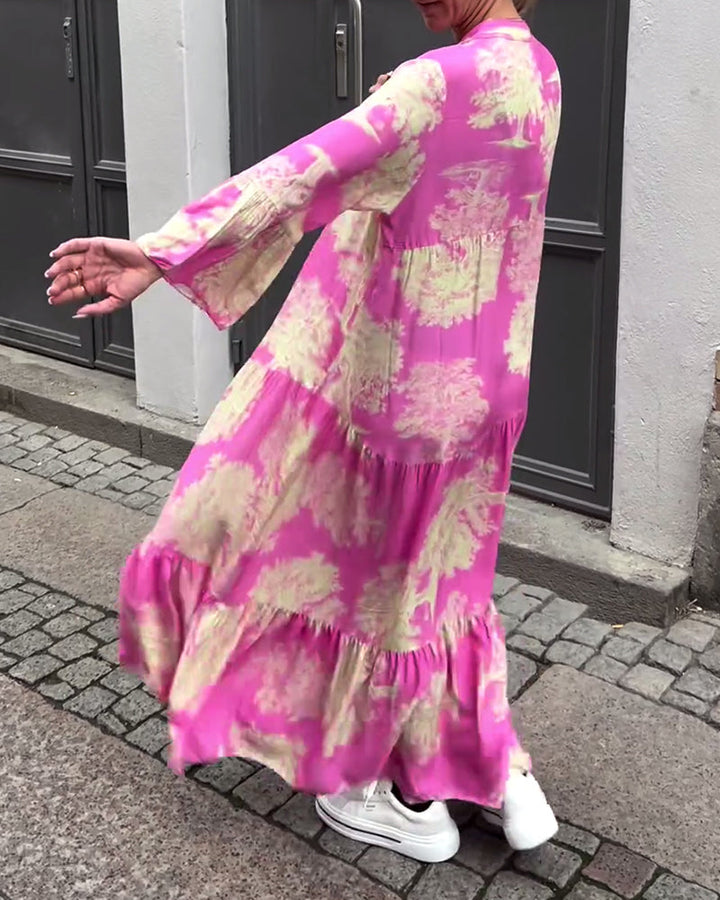 Giavanna - Casual jurk met wijde mouwen en lange print