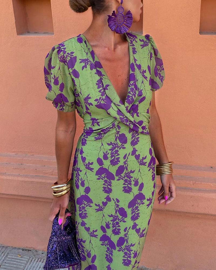 Della - Geplooide Boho-jurk met bloemenprint voor dames