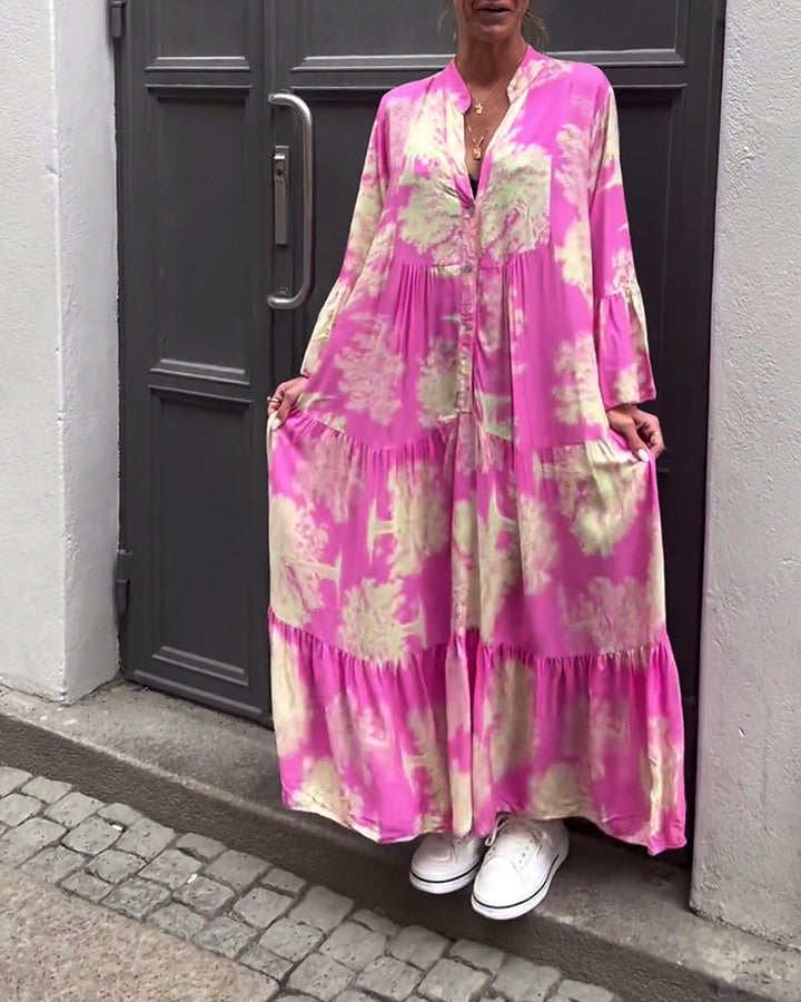 Giavanna - Casual jurk met wijde mouwen en lange print