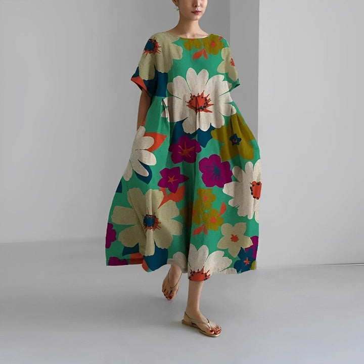 Daisy - Retro Big Swing Losse Maxi-jurk