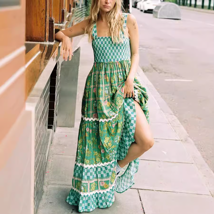 Basil - Sunshine Dreams Boho Maxi-jurk