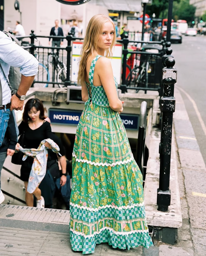 Basil - Sunshine Dreams Boho Maxi-jurk