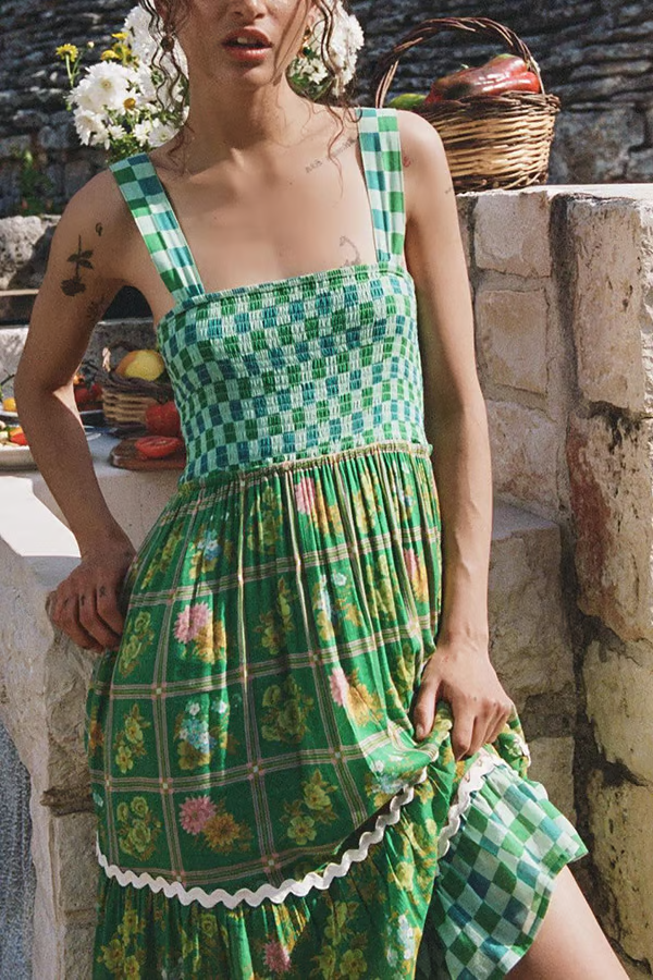 Basil - Sunshine Dreams Boho Maxi-jurk
