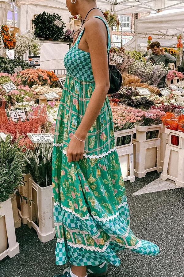 Basil - Sunshine Dreams Boho Maxi-jurk