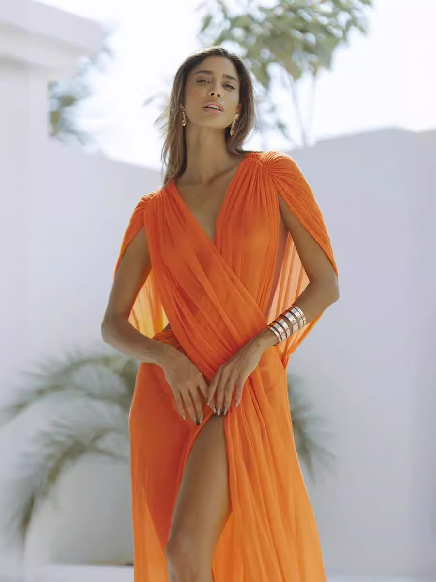 Phoenix - Mouwloze mesh vakantie-omslagjurk