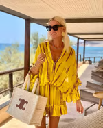 Adalyn - Chique V-hals mini-jurk met hoge taille 