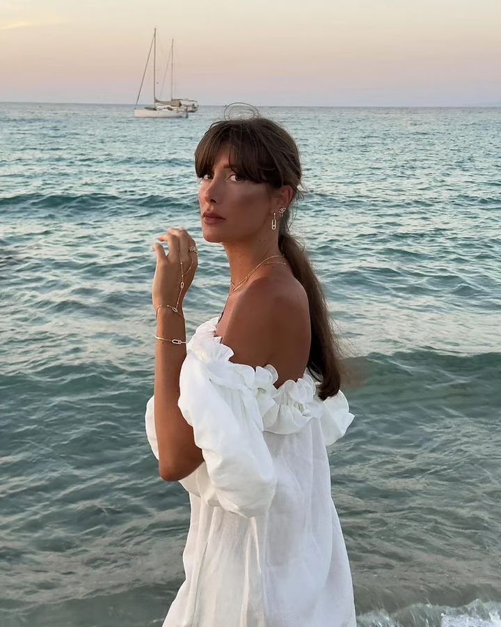 Sofia - Linnen Dreams Off-Shoulder Jurk