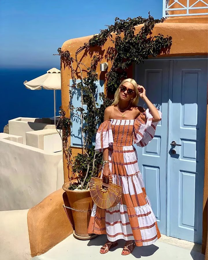 Fallon - Luxe Mexicaanse maxi-jurk met bloemenprint