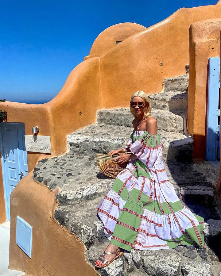 Fallon - Luxe Mexicaanse maxi-jurk met bloemenprint