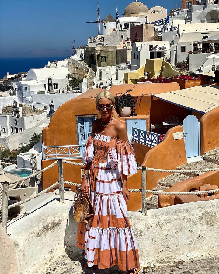 Fallon - Luxe Mexicaanse maxi-jurk met bloemenprint
