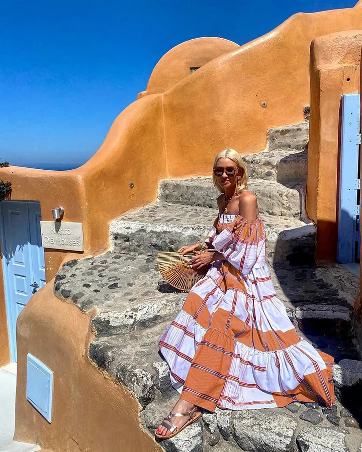 Fallon - Luxe Mexicaanse maxi-jurk met bloemenprint