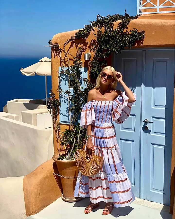Fallon - Luxe Mexicaanse maxi-jurk met bloemenprint