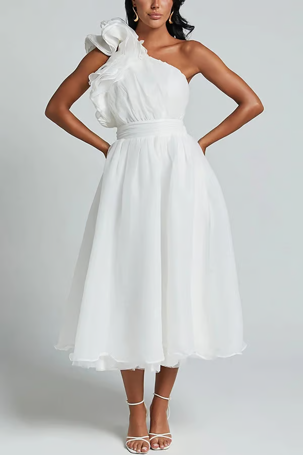 Bellamy - Chic schuine elegante zomerjurk
