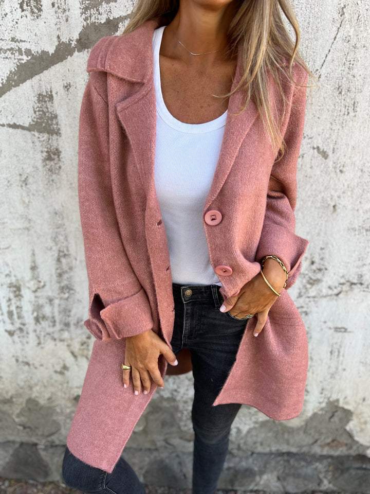 Mia | Long Casual Coat with Lapels