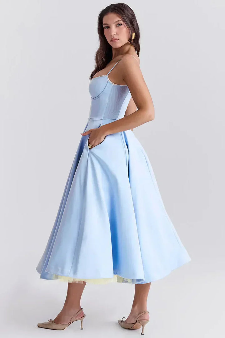 Minerva - Luxe spaghettibandjes prinsessenjurk