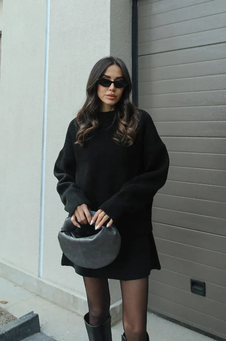 Carol - Knit Skirt Suit (Top + Skirt)
