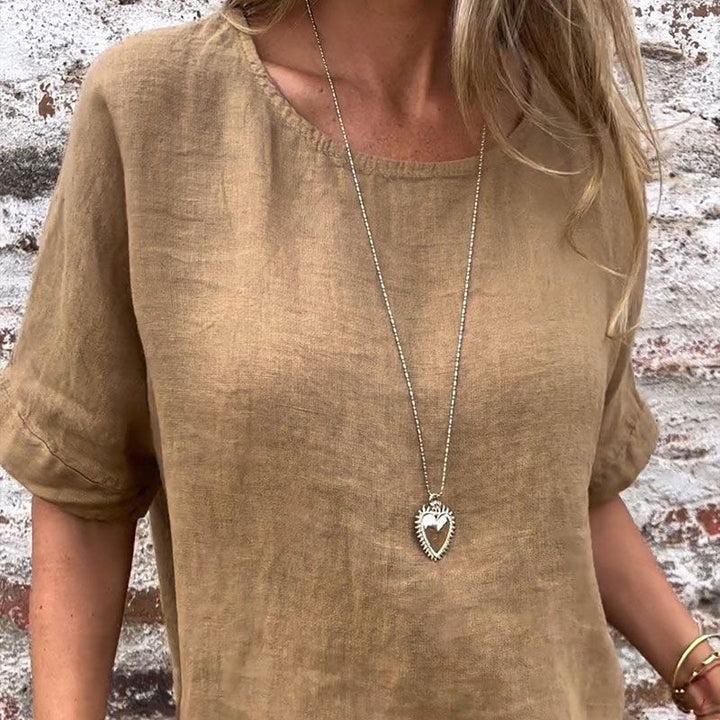 Kira™ - Casual blouse van katoen en linnen
