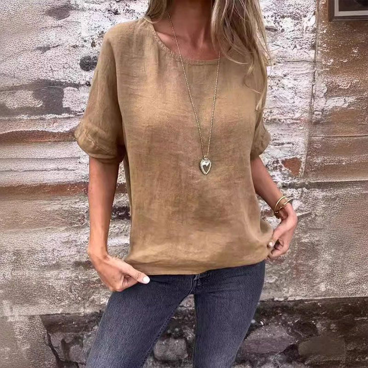 Kira™ - Casual blouse van katoen en linnen