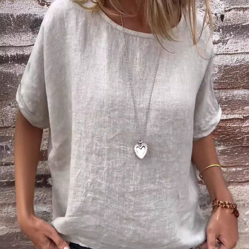 Kira™ - Casual blouse van katoen en linnen