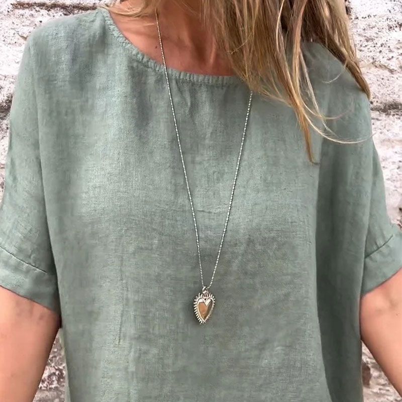 Kira™ - Casual blouse van katoen en linnen