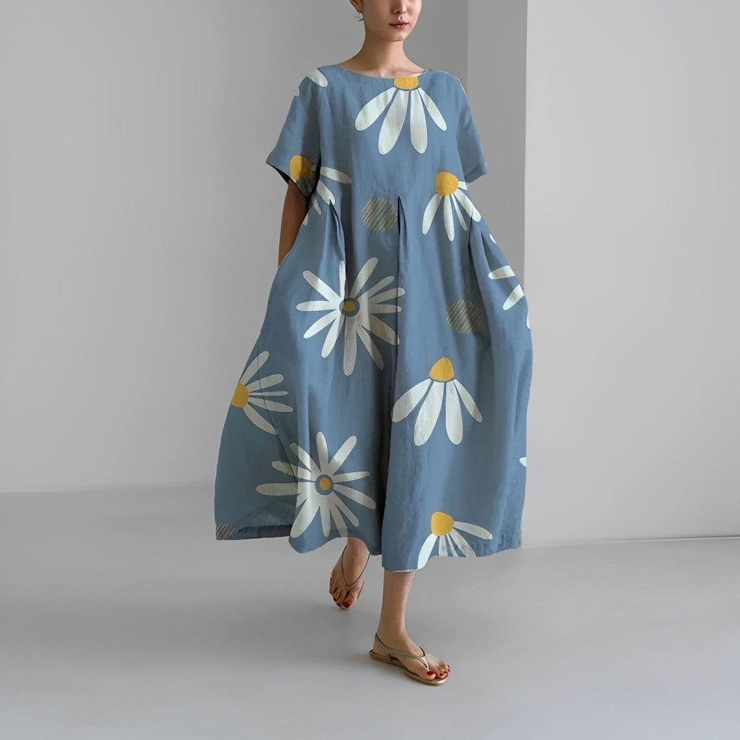 Daisy - Retro Big Swing Losse Maxi-jurk