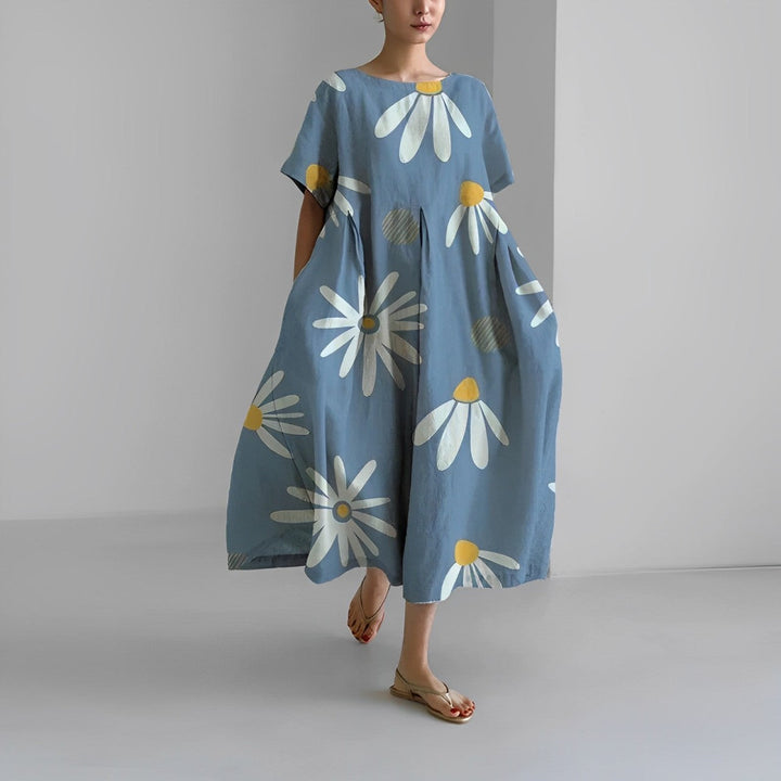Daisy - Retro Big Swing Losse Maxi-jurk